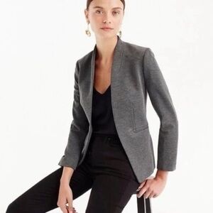 J Crew 365 Going Out Blazer Stretch Twill Gray Heather Dove Jacket Open Front 2
